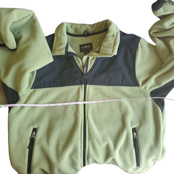 L.L. Bean Zip Up Polartec Fleece Jacket Women's Size Large Sage Green and Grey L - Picture 13 of 16